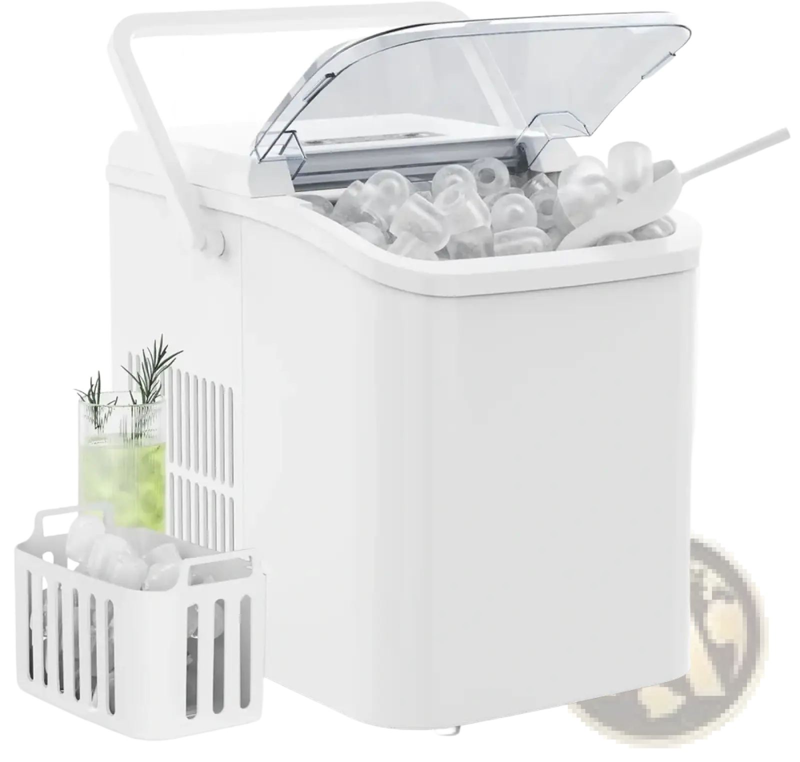Portable Ice Maker 26 lbs Self-Cleaning Bullet Ice Machine