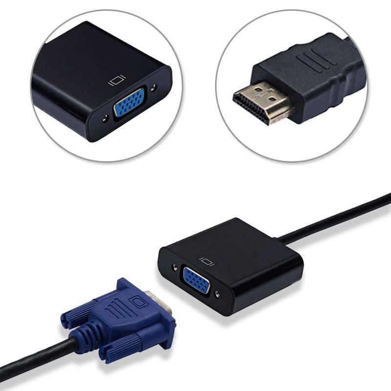 HD 1080P HDMI to VGA Adapter Converter Cable – Gold-Plated HDMI Compatible Adapter