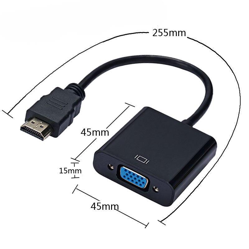 HD 1080P HDMI to VGA Adapter Converter Cable – Gold-Plated HDMI Compatible Adapter