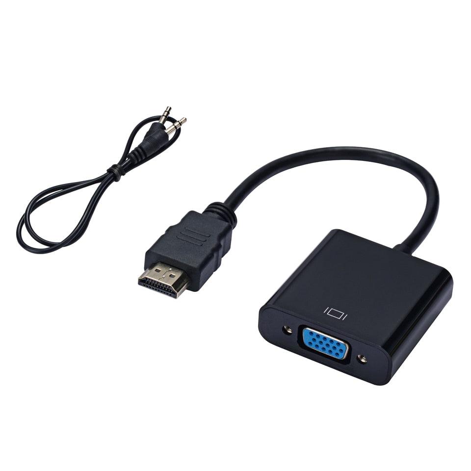 HD 1080P HDMI to VGA Adapter Converter Cable – Gold-Plated HDMI Compatible Adapter