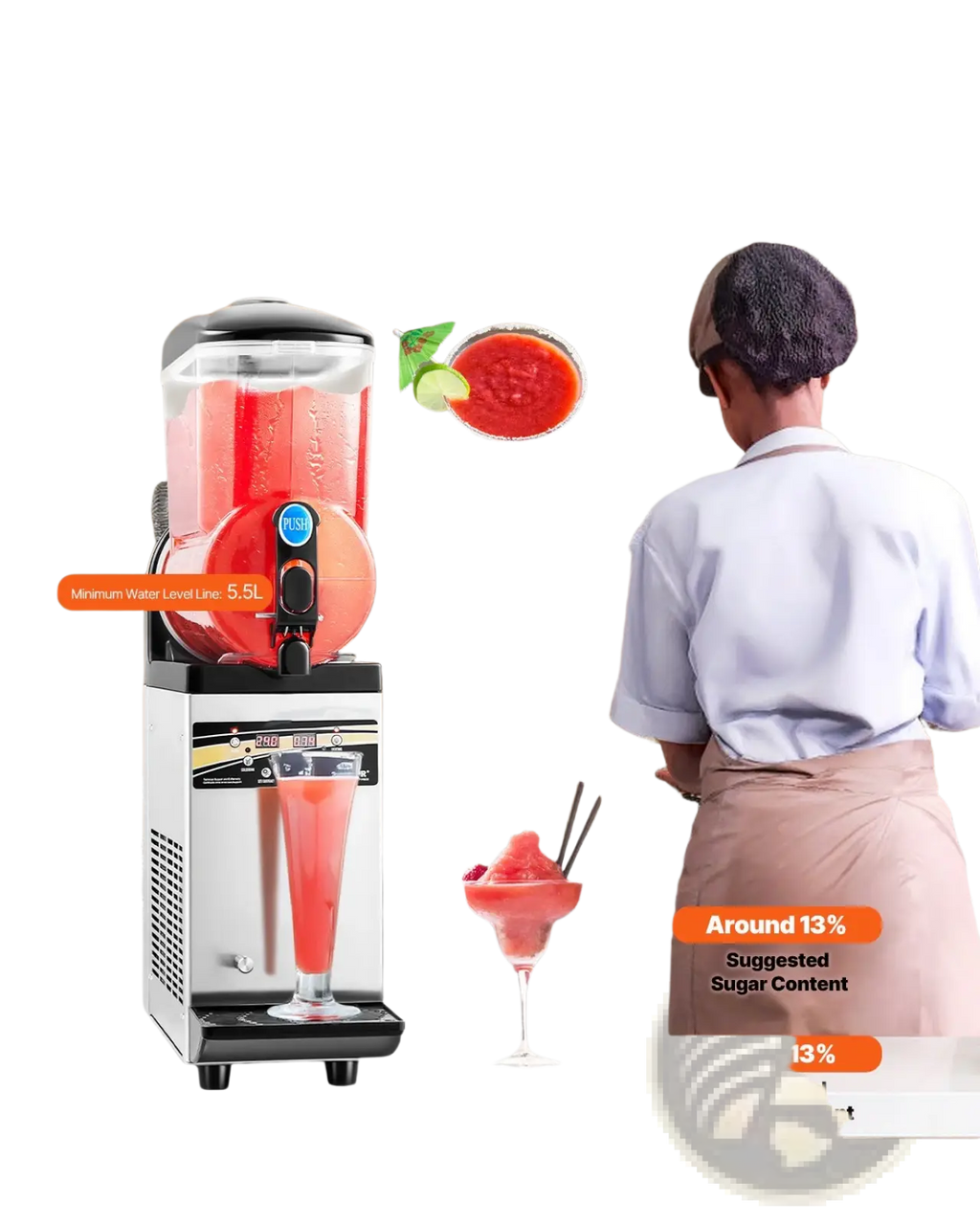 Slushy Machine 15L Commercial Frozen Drink Maker