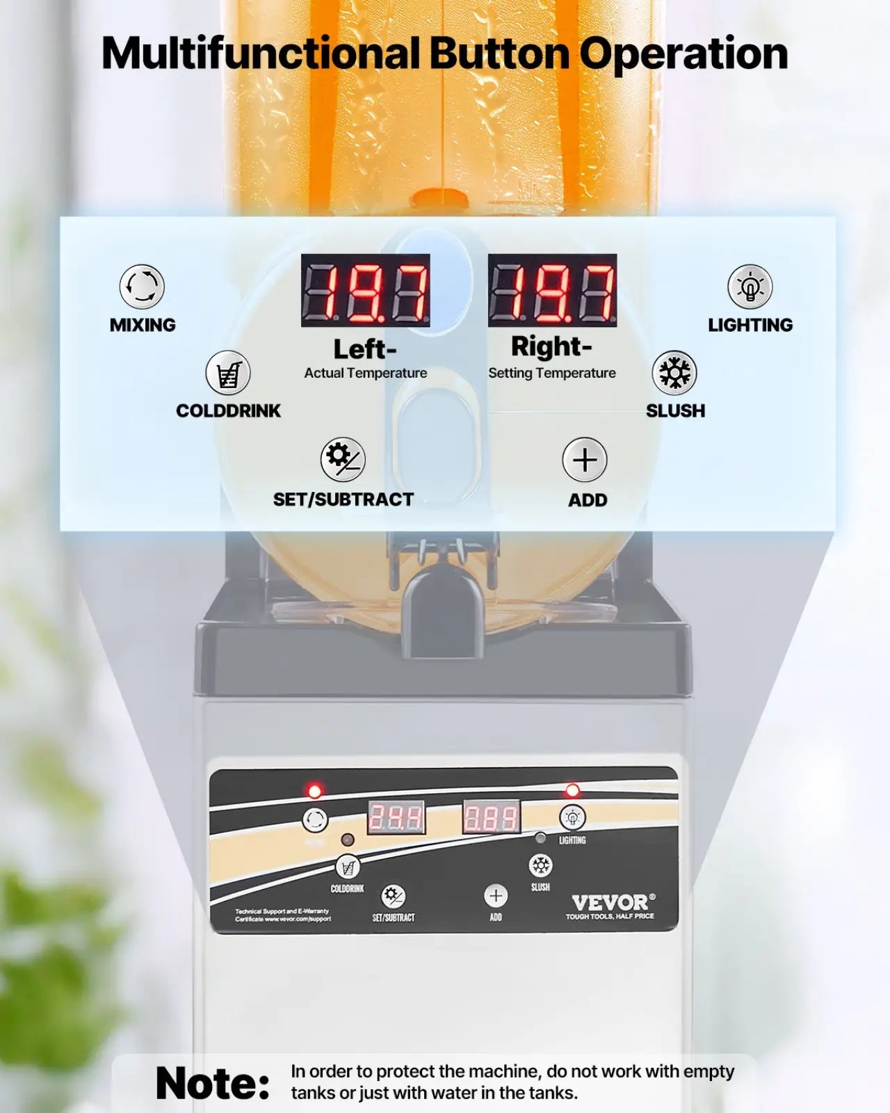 Slushy Machine 15L Commercial Frozen Drink Maker