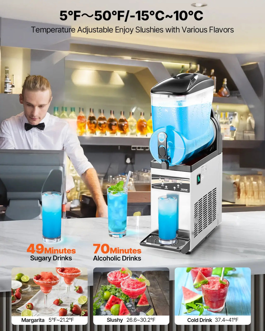 Slushy Machine 15L Commercial Frozen Drink Maker