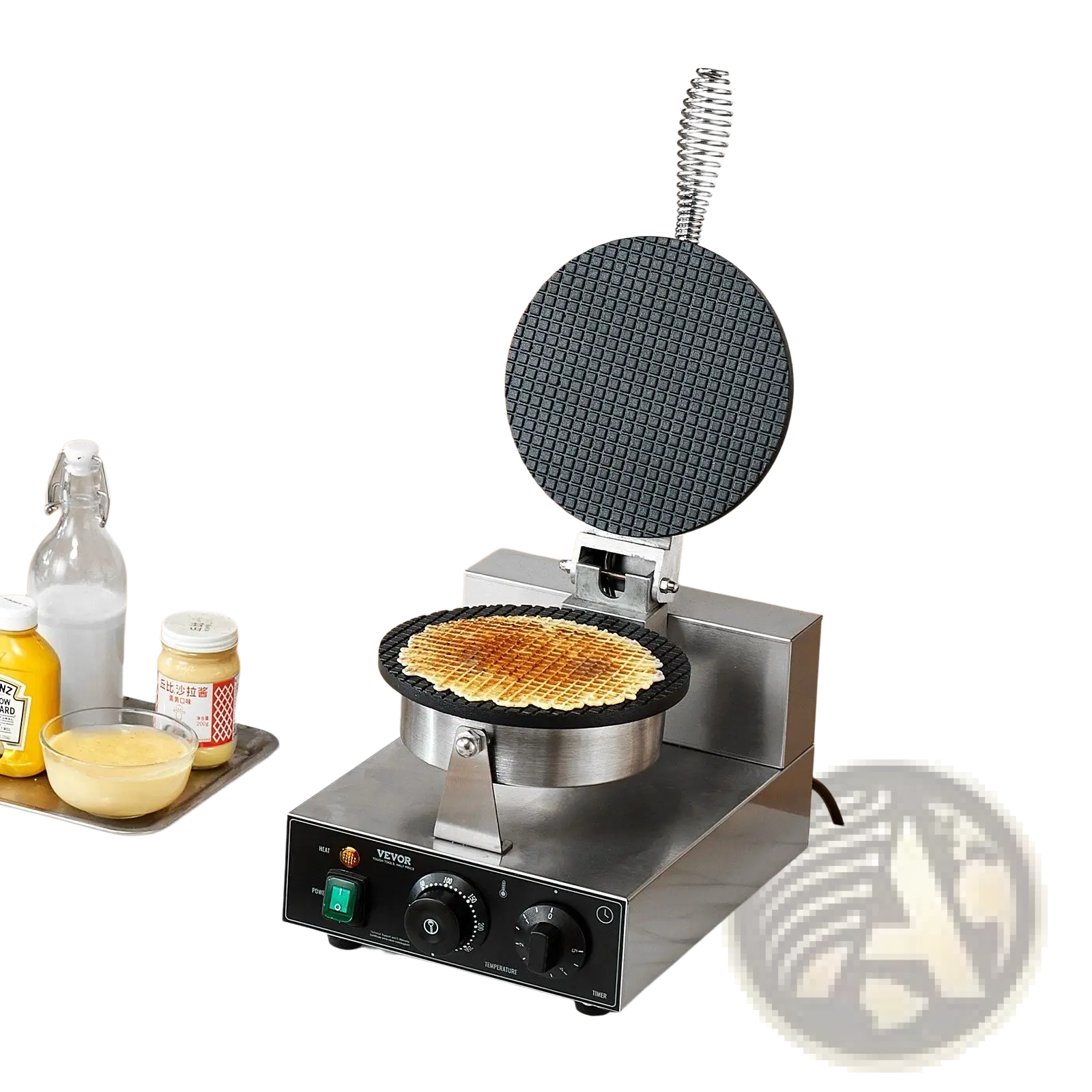 Waffle Cone Maker Electric 1230W Stainless Steel