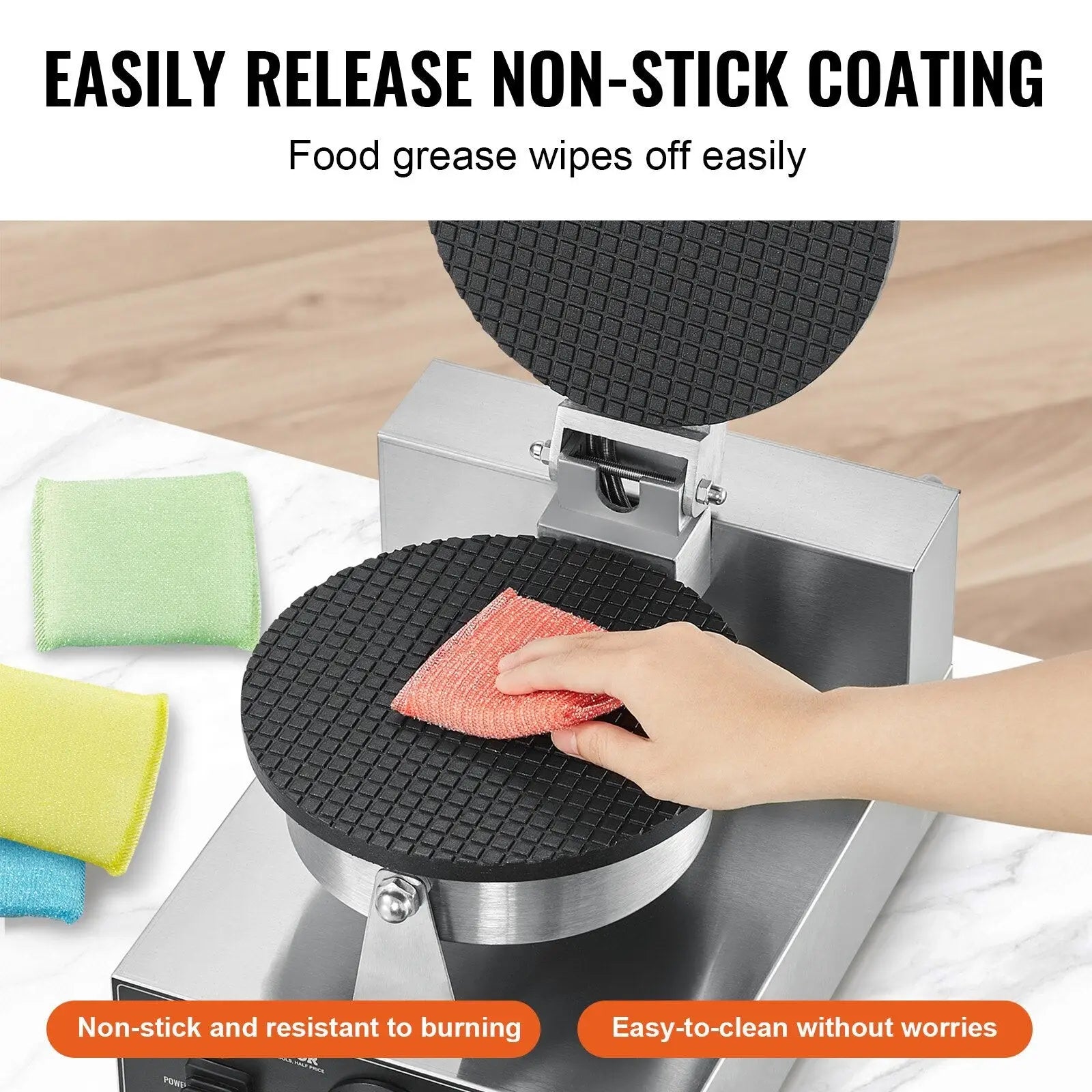 Waffle Cone Maker Electric 1230W Stainless Steel