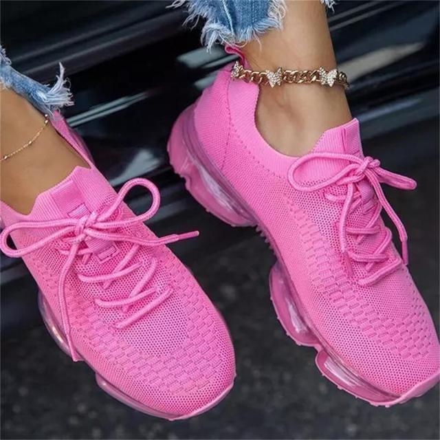 👟 Women's Breathable Air Cushion Sneakers – Lightweight Lace-Up Walking & Running Shoes