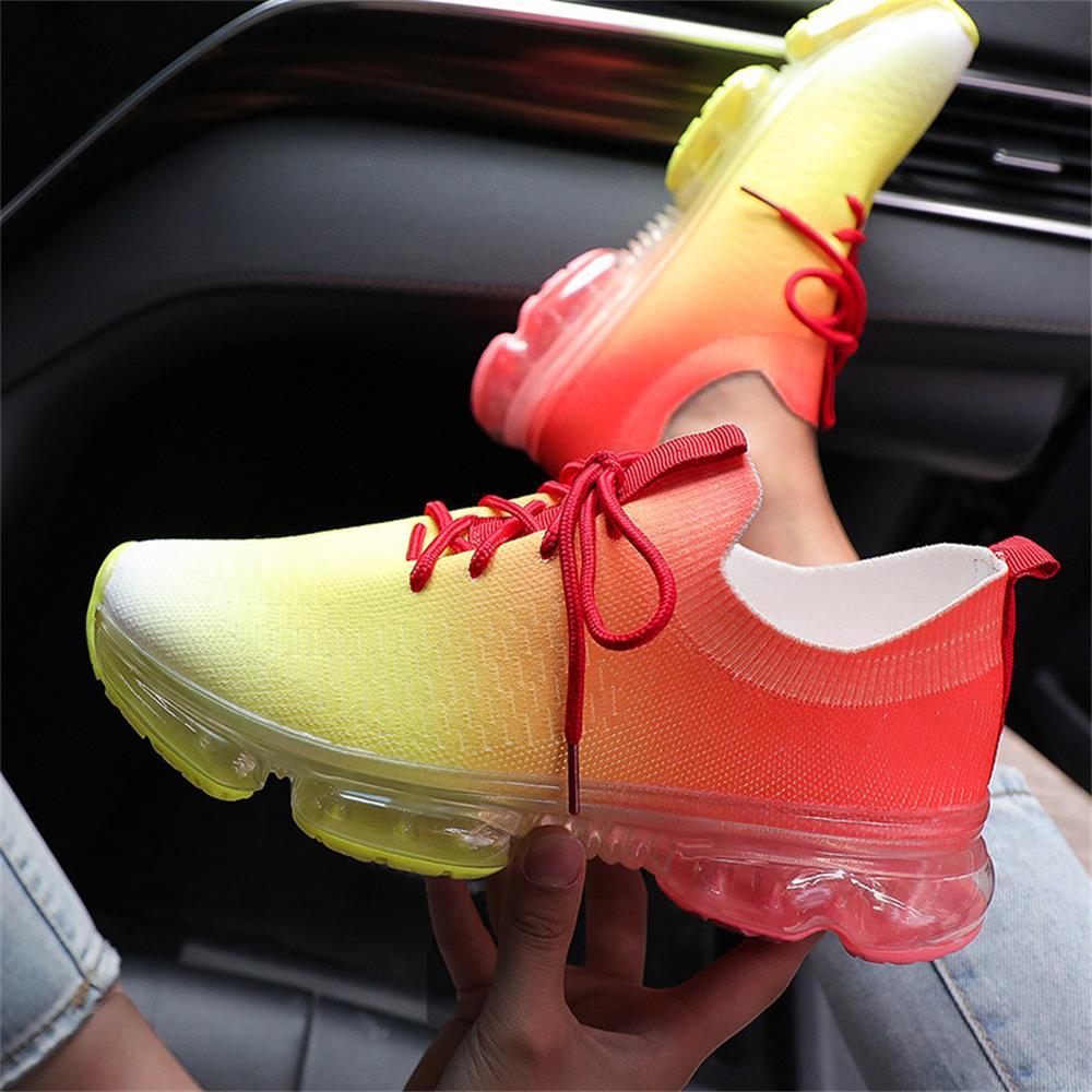 Women’s Breathable Air Cushion Sneakers – Lightweight Lace-Up Walking & Running Shoes