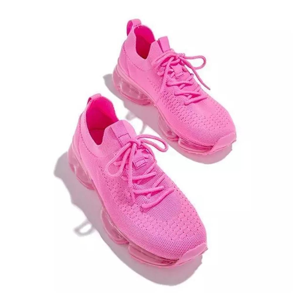 Women’s Breathable Air Cushion Sneakers – Lightweight Lace-Up Walking & Running Shoes