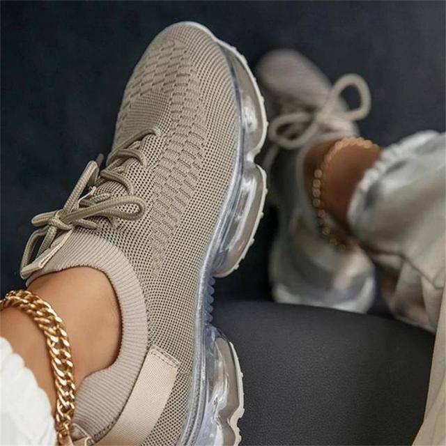 👟 Women's Breathable Air Cushion Sneakers – Lightweight Lace-Up Walking & Running Shoes