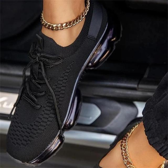 👟 Women's Breathable Air Cushion Sneakers – Lightweight Lace-Up Walking & Running Shoes