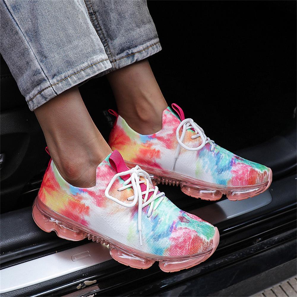 Women’s Breathable Air Cushion Sneakers – Lightweight Lace-Up Walking & Running Shoes
