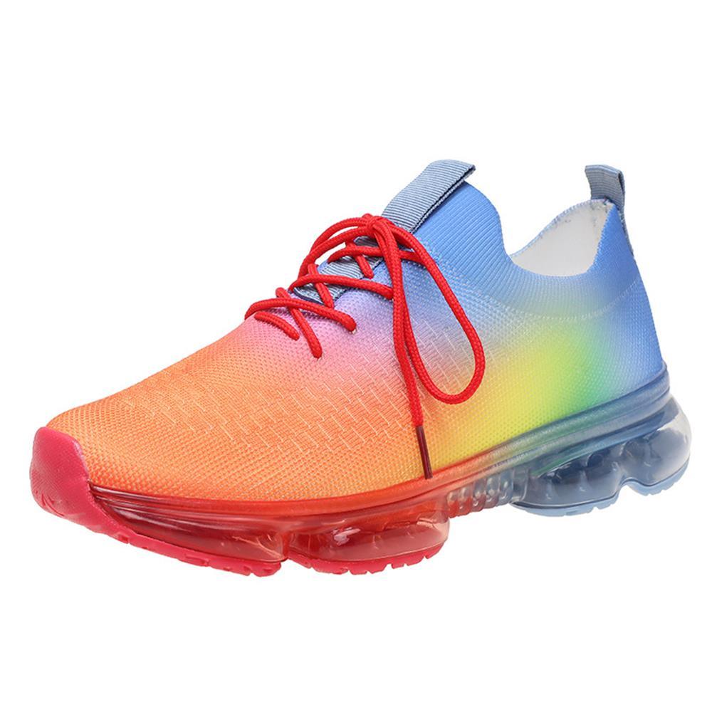 Women’s Breathable Air Cushion Sneakers – Lightweight Lace-Up Walking & Running Shoes