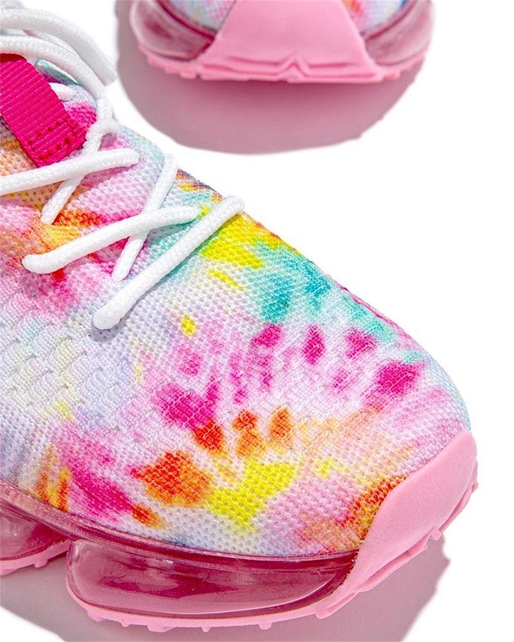 Women’s Breathable Air Cushion Sneakers – Lightweight Lace-Up Walking & Running Shoes