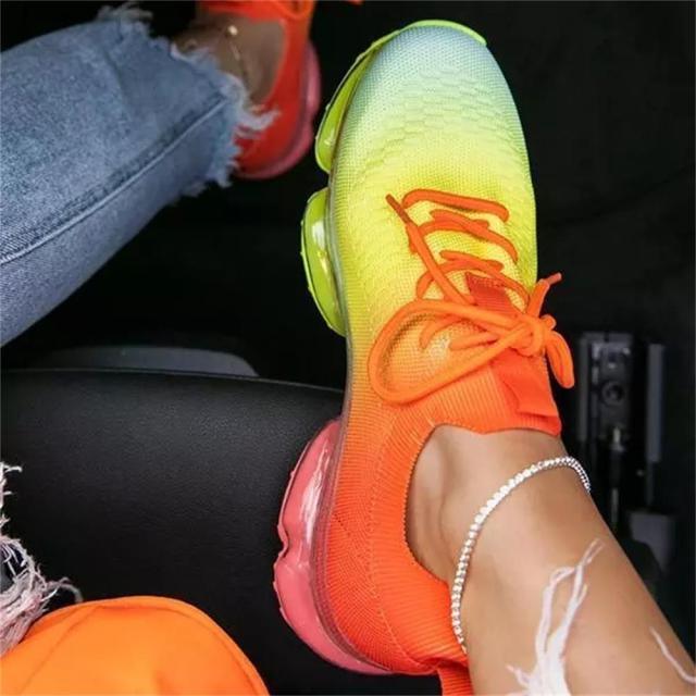 👟 Women's Breathable Air Cushion Sneakers – Lightweight Lace-Up Walking & Running Shoes